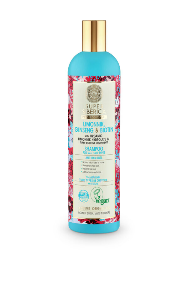 CHAMPÚ PROFESIONAL SCHIZANDRA, GINSENG Y BIOTINA, PARA TODO TIPO DE CABELLO, 400ML