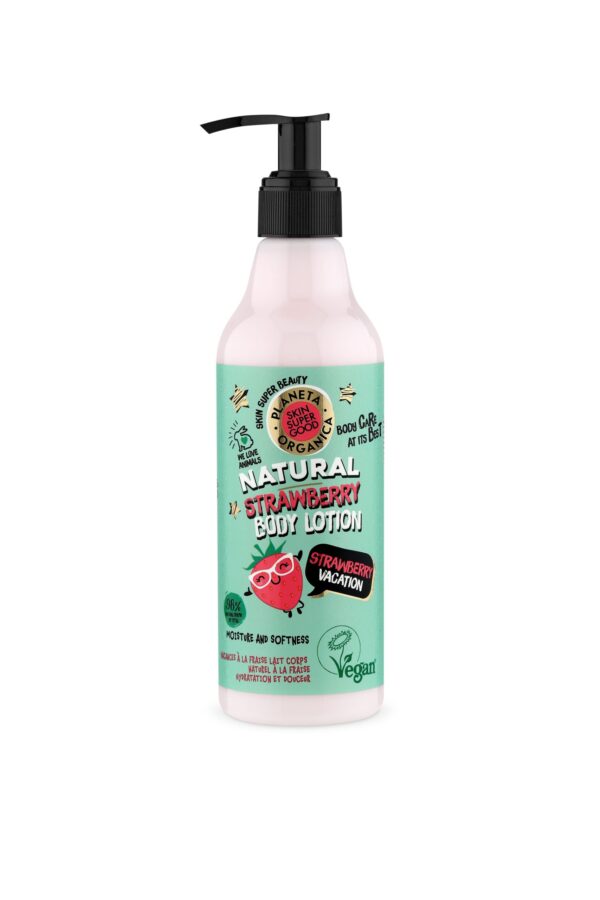 LOCIÓN CORPORAL NATURAL DE FRESA «STRAWBERRY VACATION», 250ml