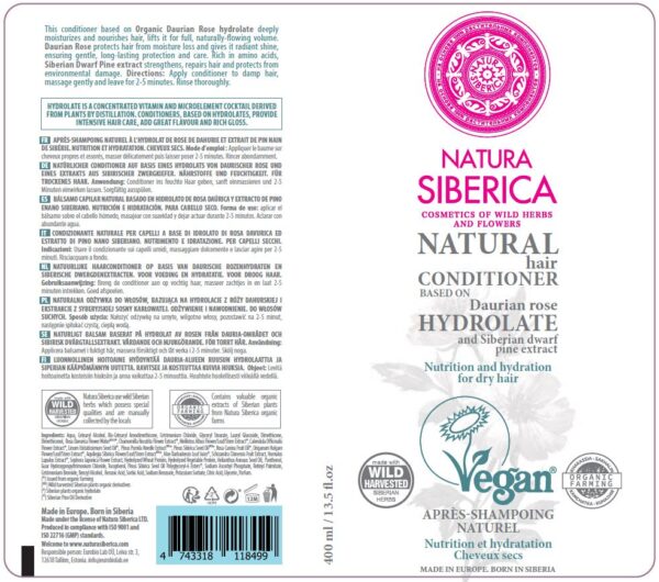 BALSAMO CAPILAR NUTRICIÓN E HIDRATACIÓN. PARA CABELLO SECO, 400ml - Image 3