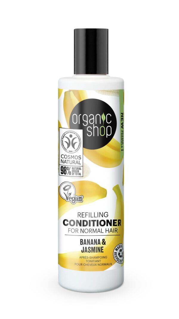 ACONDICIONADOR RELLENADOR PARA CABELLO NORMAL «PLÁTANO Y JAZMÍN», 280 ML
