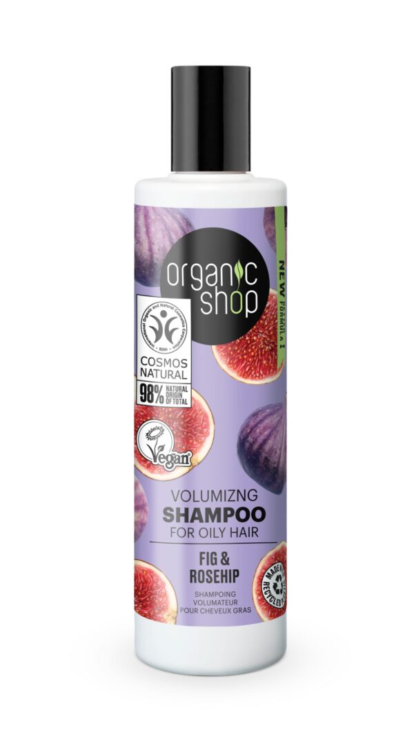 CHAMPÚ VOLUMINIZADOR PARA CABELLO GRASO «HIGO Y ESCARAMUJO» DE ORGANIC SHOP, 280 ML