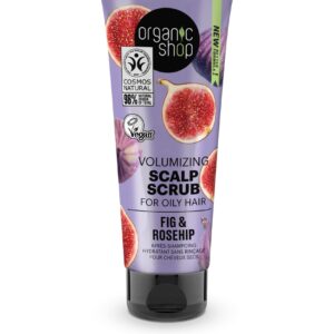 EXFOLIANTE DE CUERO CABELLUDO VOLUMINIZADOR PARA CABELLO GRASO «HIGO Y ESCARAMUJO» DE ORGANIC SHOP, 75 ML