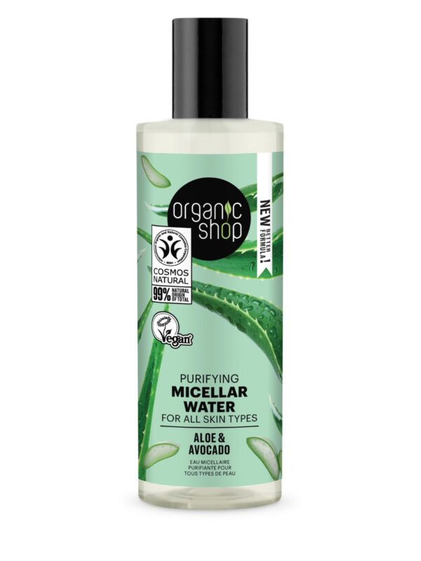 AGUA MICELAR PURIFICANTE PARA TODO TIPO DE PIEL «AGUACATE Y ALOE» DE ORGANIC SHOP, 150 ML