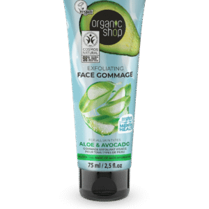 GOMMAGE FACIAL EXFOLIANTE PARA TODO TIPO DE PIEL «AGUACATE Y ALOE» DE ORGANIC SHOP, 75 ML