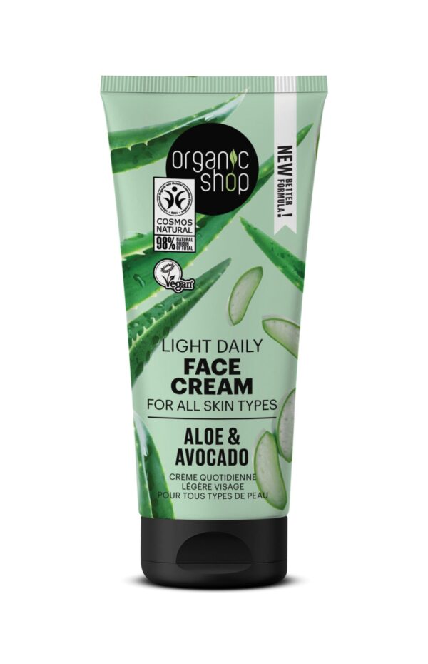 CREMA FACIAL ALISANTE PARA TODO TIPO DE PIEL «AGUACATE Y ALOE» DE ORGANIC SHOP, 50 ML