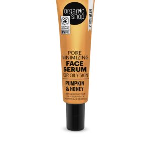 SÉRUM FACIAL MINIMIZADOR DE POROS PARA PIEL GRASA «CALABAZA Y MIEL» DE ORGANIC SHOP, 30 ML