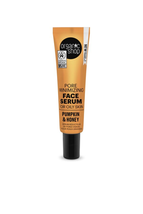 SÉRUM FACIAL MINIMIZADOR DE POROS PARA PIEL GRASA «CALABAZA Y MIEL» DE ORGANIC SHOP, 30 ML