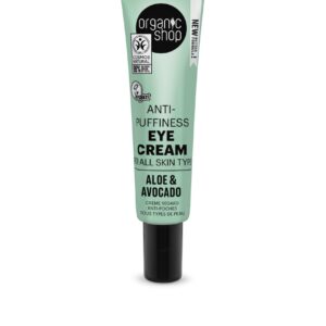 CREMA PARA EL CONTORNO DE LOS OJOS ANTIHINCHAZÓN PARA TODO TIPO DE PIEL «AGUACATE Y ALOE» DE ORGANIC SHOP, 30 ML