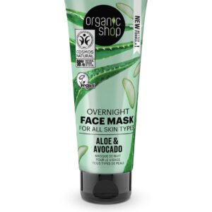 MASCARILLA FACIAL NOCTURNA PARA TODO TIPO DE PIEL «AGUACATE Y ALOE» DE ORGANIC SHOP, 75 ML