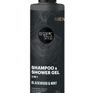 CHAMPÚ Y GEL DE DUCHA VIGORIZANTE 2 EN 1 «CORTEZA DE ROBLE Y MENTA» DE ORGANIC SHOP, 280 ML