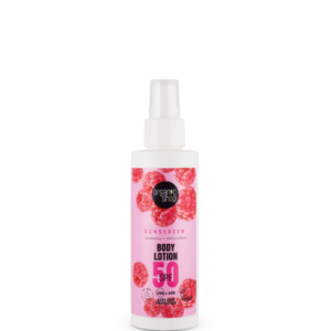 LOCIÓN CORPORAL CON PROTECCIÓN SOLAR FRAMBUESA + ANTIOXIDANTES  SPF50, 150 ML