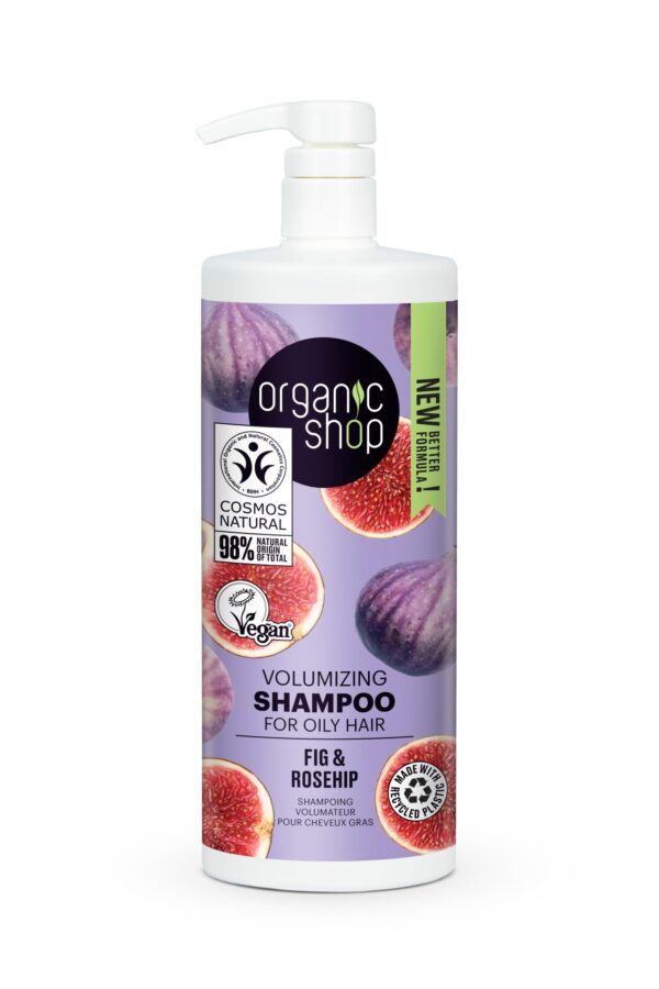 CHAMPÚ VOLUMINIZADOR PARA CABELLO GRASO HIGO Y ESCARAMUJO, 1000 ML