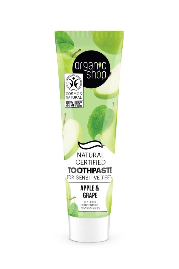 OS MANZANA Y UVA. PASTA DE DIENTES NATURAL CERTIFICADA PARA SENSIBILIDAD DENTAL, 100 G