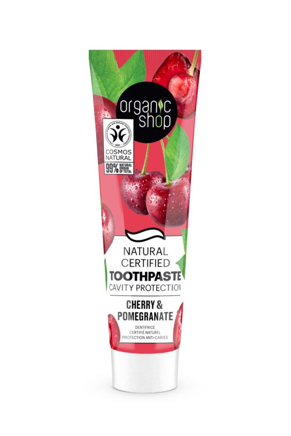 OS CEREZA Y GRANADA. PASTA DE DIENTES NATURAL CERTIFICADA «PROTECCIÓN ANTICARIES», 100 G