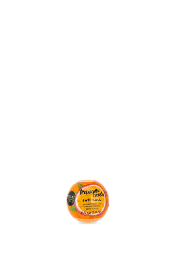 BOMBA DE BAÑO DE FRUTA DE LA PASIÓN Y MANGO ORGÁNICOS «TROPICANA BEACH», 85 g