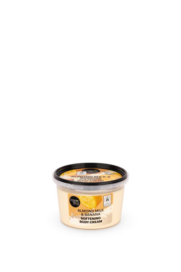 CREMA CORPORAL SUAVIZANTE «LECHE DE ALMENDRAS Y PLÁTANO», 250 ml