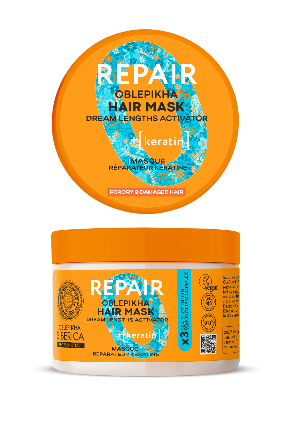 MASCARILLA CAPILAR REPARADORA DE QUERATINA, 300 ML