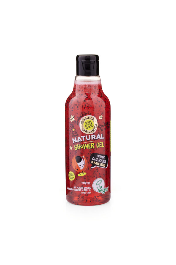 GEL DE DUCHA NATURAL DE GUARANÁ ORGÁNICO  Y SEMILLAS DE ALBAHACA, 250ml