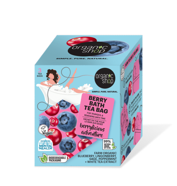 BOLSITAS DE TÉ DE BAÑO DE BAYAS «BERRYLICIOUS ADVENTURE», 3 X 50 G