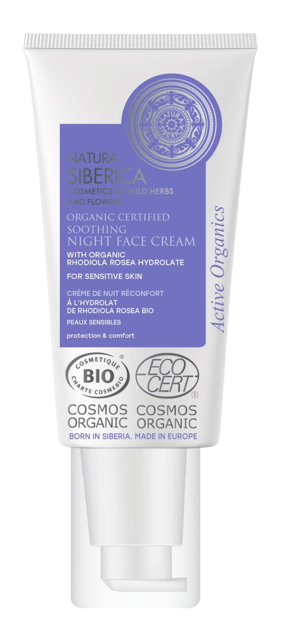 CREMA DE NOCHE FACIAL CALMANTE CERTIFICADA ORGÁNICA PARA PIEL SENSIBLE, 50 ML
