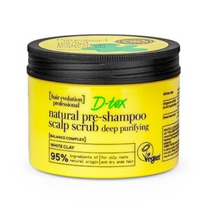 Exfoliante de cuero cabelludo prechampú de Arcilla blanca «D-tox» Limpieza profunda