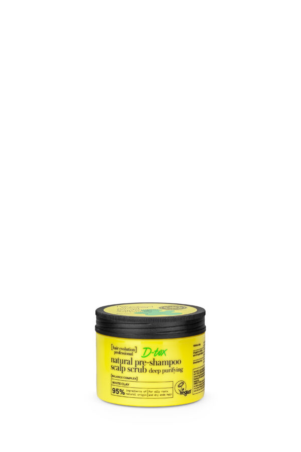 EXFOLIANTE DE CUERO CABELLUDO PRECHAMPÚ DE ARCILLA BLANCA <<D-tox>> LIMPIEZA PROFUNDA, 150 ML